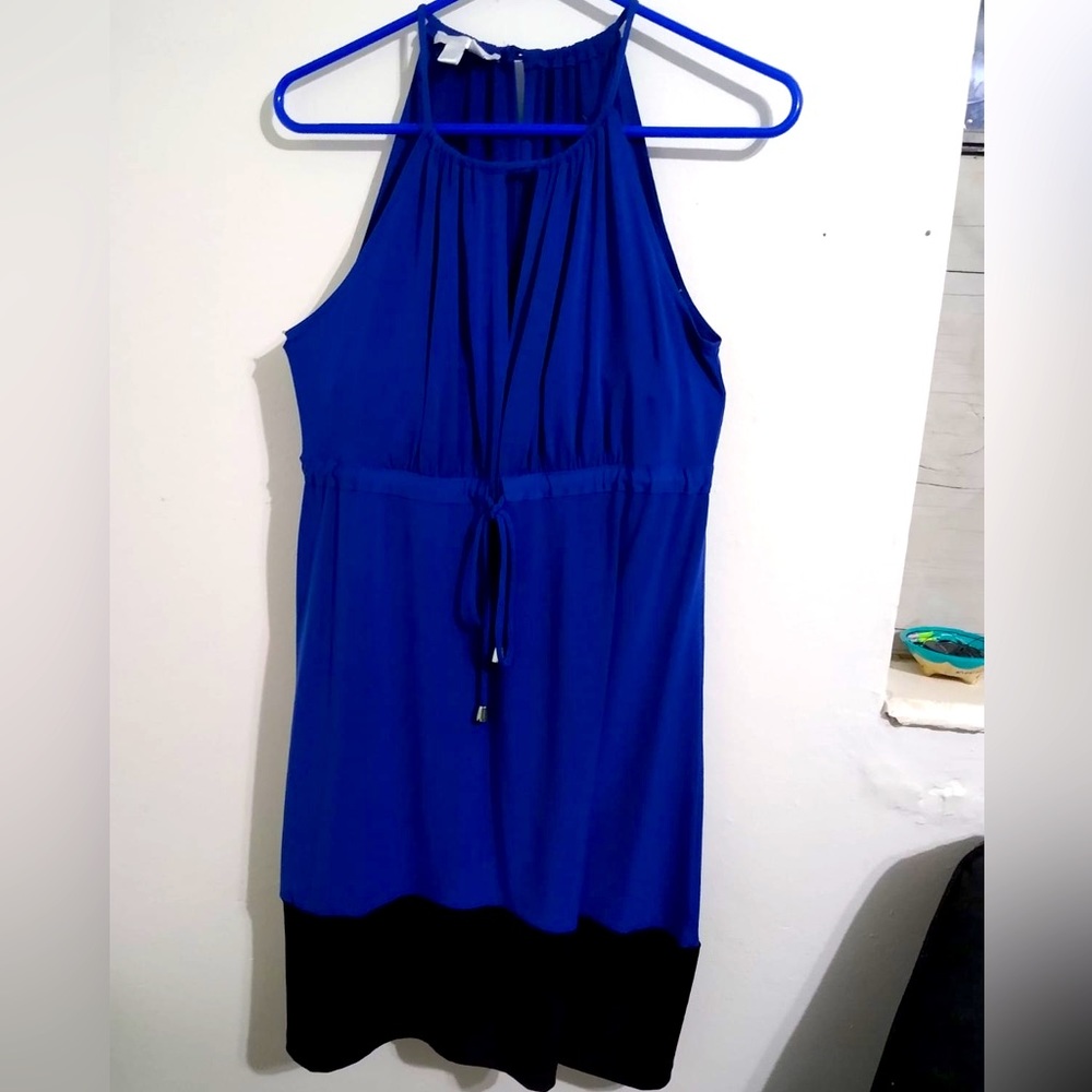 London Times Halter Blue Size 8 Dress